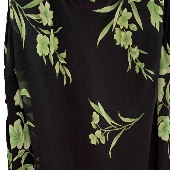Plus Size Studio I Black/Green Floral Flowing Sleeveless Maxi Dress Size 22W - Picture 5 of 7